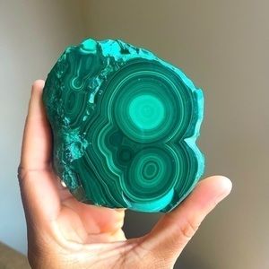 Half Polished Malachite Specimen/Malachite Slab/Malachite/Crystals for Abundance